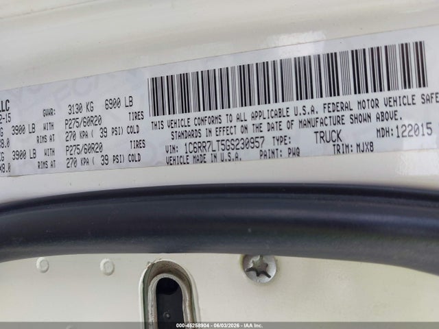 45258904 :رقم المزاد ، 1C6RR7LT5GS230957 vin ، 2016 Ram 1500 Lone Star مزاد بيع