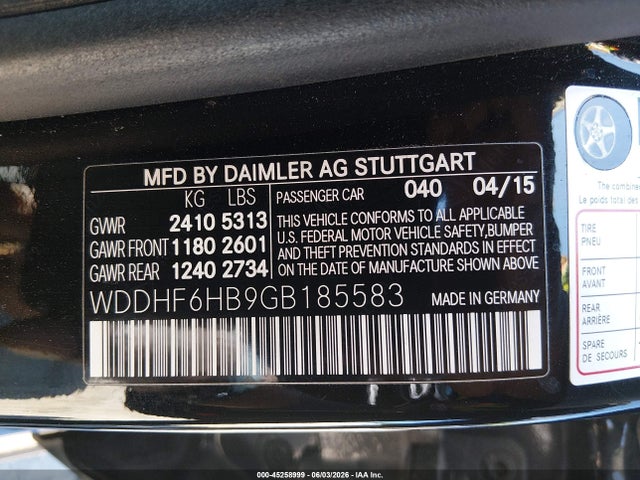Продаж на аукціоні авто 2016 Mercedes-benz E 400 4matic, vin: WDDHF6HB9GB185583, номер лоту: 45258999