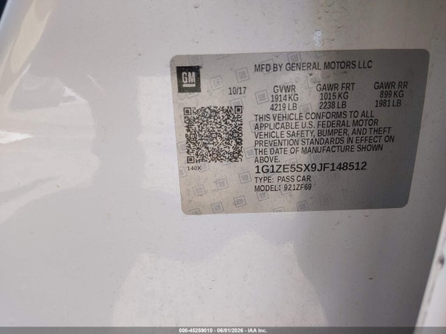 1G1ZE5SX9JF148512 Chevrolet Malibu Premier