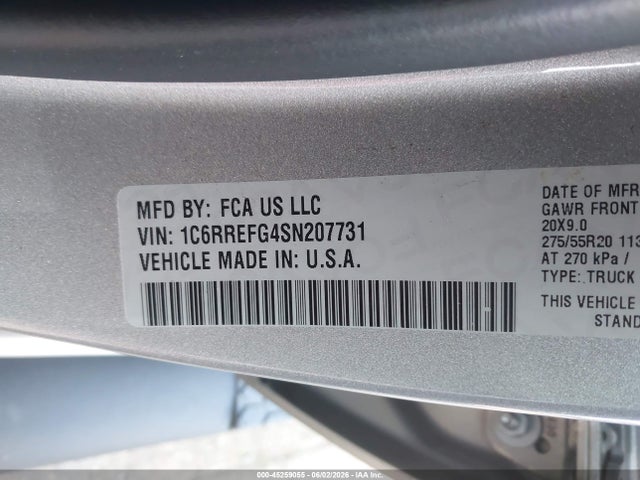45259055 :رقم المزاد ، 1C6RREFG4SN207731 vin ، 2025 Ram 1500 Lone Star  4x2 5'7 Box مزاد بيع