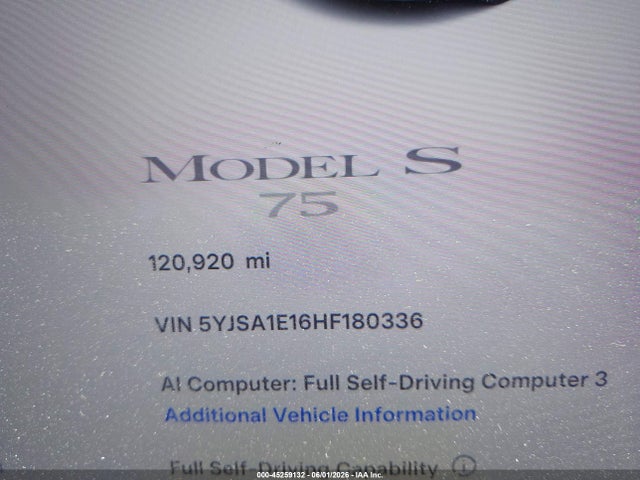 Tesla Model S 60/75 2017 5YJSA1E16HF180336 Image 14