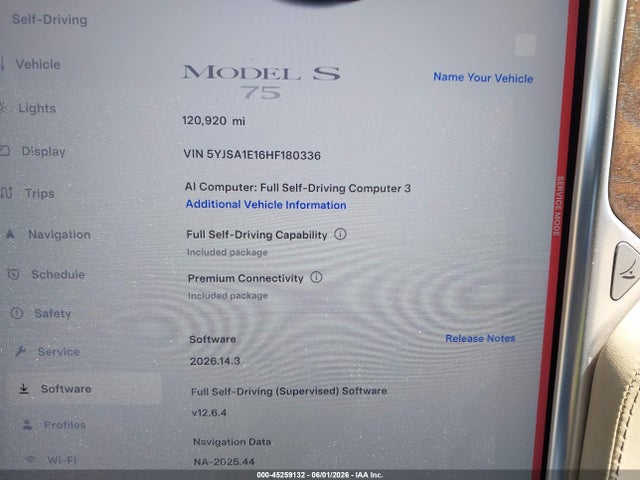 Tesla Model S 60/75 2017 5YJSA1E16HF180336 Image 7