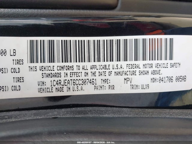 Aukcja sprzedaży 2012 Jeep Grand Cherokee Laredo, vin: 1C4RJEAT6CC307461, numer aukcji: 45259187