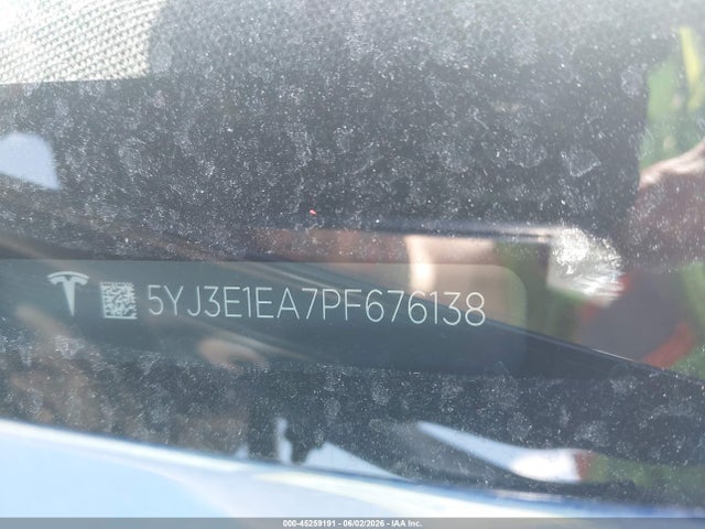 2023 Tesla Model 3 Rear-wheel Drive მანქანა იყიდება აუქციონზე, vin: 5YJ3E1EA7PF676138, აუქციონის ნომერი: 45259191
