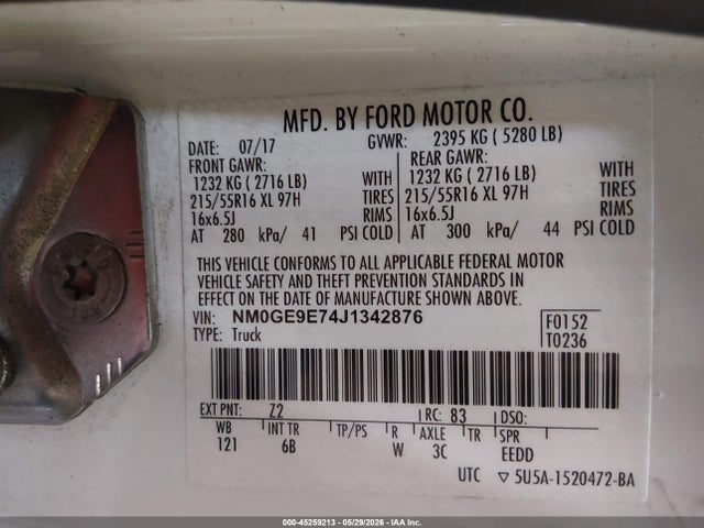 Ford Transit Connect Xl 2018 NM0GE9E74J1342876 Image 9