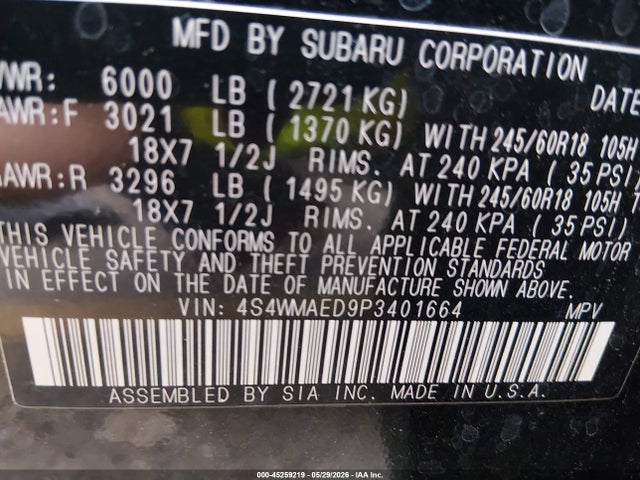 Subaru Ascent Premium 7-passenger 2023 4S4WMAED9P3401664 Image 9
