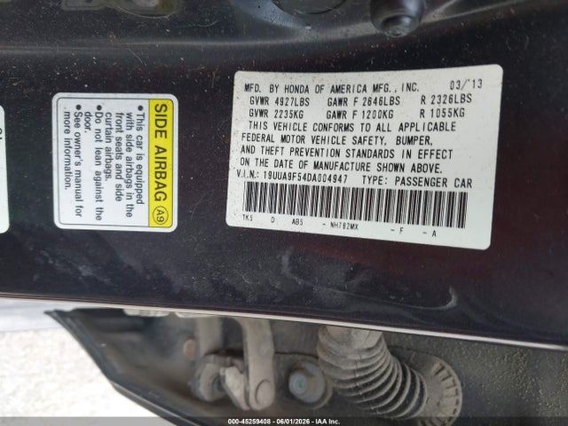 Aukcja sprzedaży 2013 Acura Tl 3.7, vin: 19UUA9F54DA004947, numer aukcji: 45259408