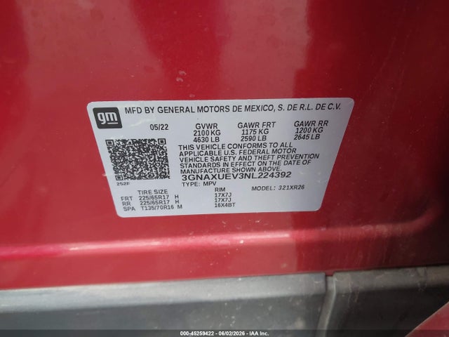Chevrolet Equinox Awd Lt 2022 3GNAXUEV3NL224392 Image 9