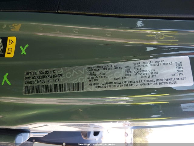Продажа на аукционе авто 2024 Jeep Wrangler 4xe Rubicon 4xe, vin: 1C4RJXR6XRW164029, номер лота: 45259601