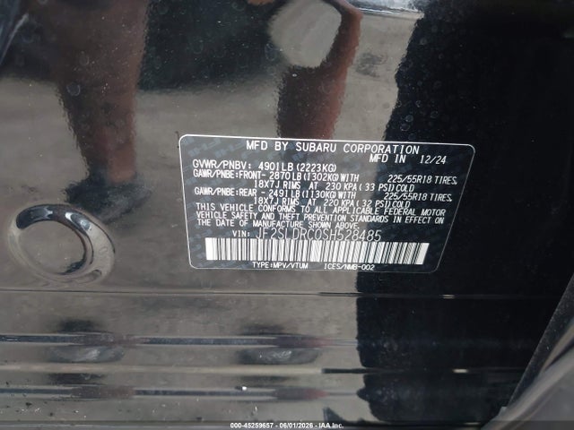 2025 Subaru Forester Limited მანქანა იყიდება აუქციონზე, vin: JF2SLDRC0SH528485, აუქციონის ნომერი: 45259657