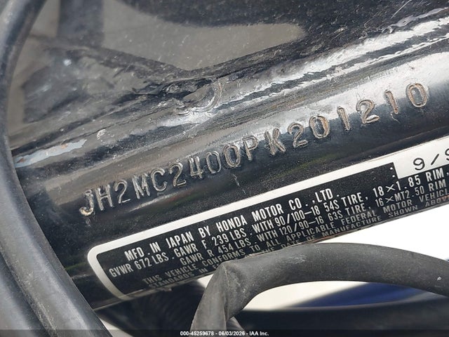 Aukcja sprzedaży 1993 Honda Cb250, vin: JH2MC2400PK201210, numer aukcji: 45259678