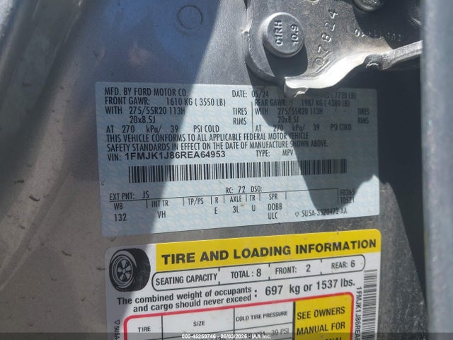 Ford Expedition Xlt Max 2024 1FMJK1J86REA64953 Image 9
