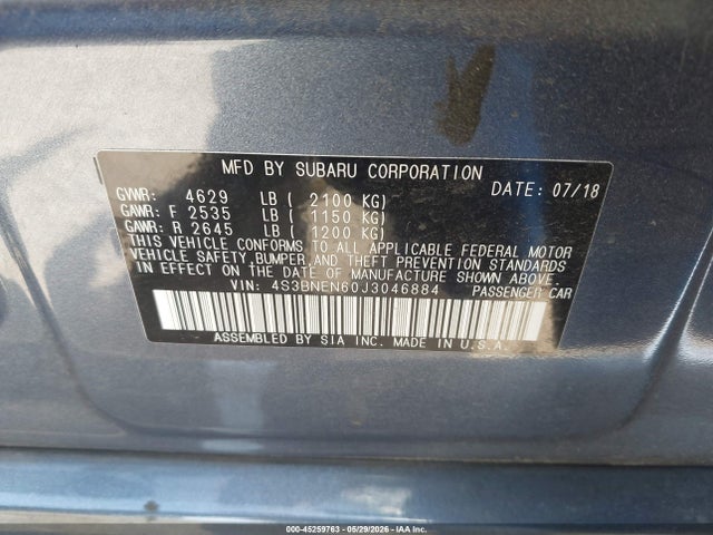4S3BNEN60J3046884 Subaru Legacy 3.6r Limited