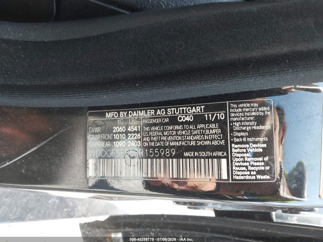 Продаж на аукціоні авто 2011 Mercedes-benz C 300 Luxury/sport, vin: WDDGF5EB5BR155989, номер лоту: 45259779