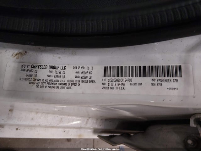 Aukcja sprzedaży 2012 Chrysler 200 Lx, vin: 1C3CCBAB1CN164790, numer aukcji: 45259804