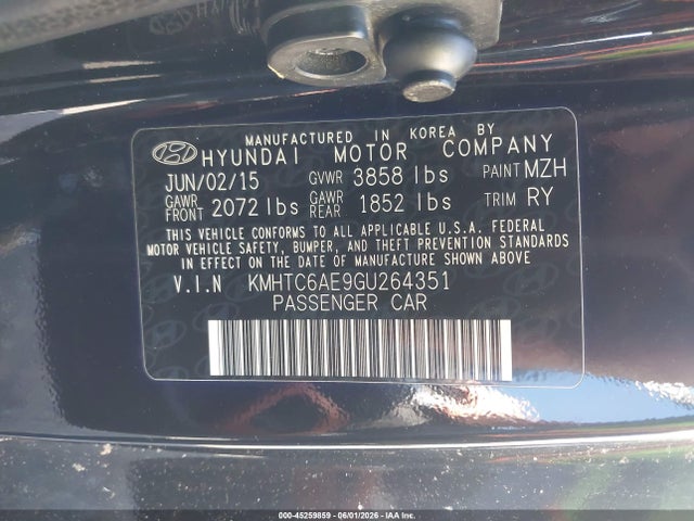 Aukcja sprzedaży 2016 Hyundai Veloster Turbo, vin: KMHTC6AE9GU264351, numer aukcji: 45259859