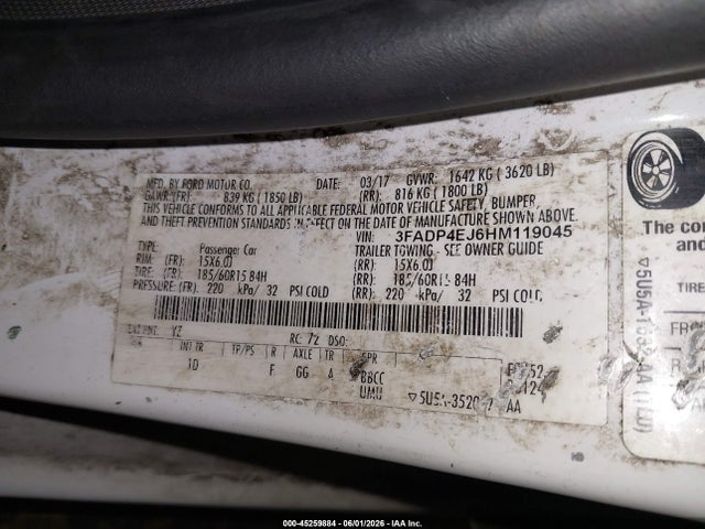 Ford FIESTA SE 2017 3FADP4EJ6HM119045 Image 9