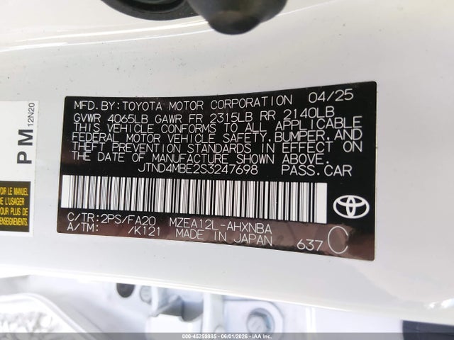Toyota Corolla Nightshade Edition 2025 JTND4MBE2S3247698 Image 9