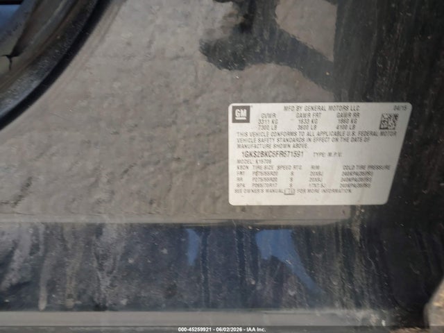2015 Gmc Yukon Slt მანქანა იყიდება აუქციონზე, vin: 1GKS2BKC6FR671591, აუქციონის ნომერი: 45259921