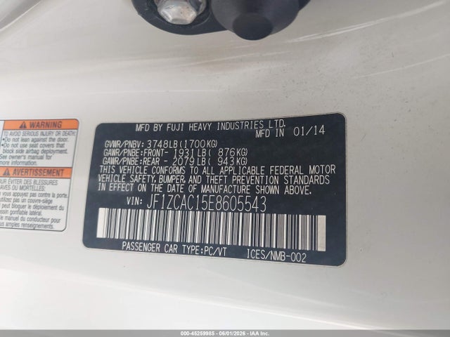 Subaru Brz Limited 2014 JF1ZCAC15E8605543 Image 9