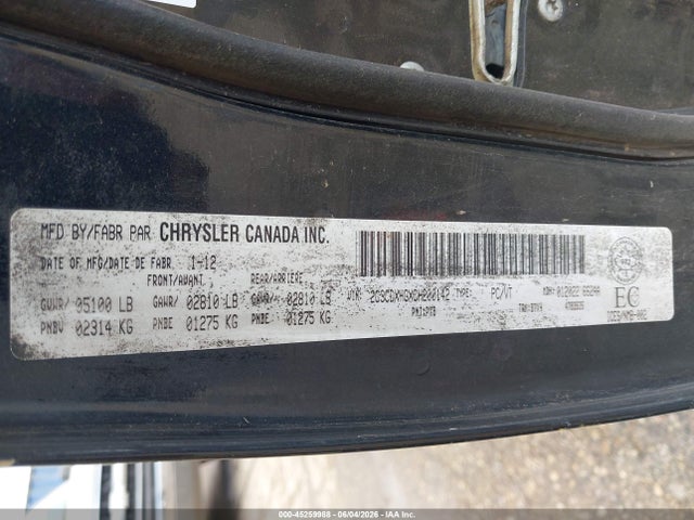 Продажа на аукционе авто 2012 Dodge Charger Sxt, vin: 2C3CDXHGXCH200142, номер лота: 45259988
