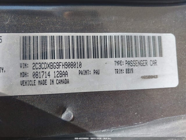 2015 Dodge Charger Se მანქანა იყიდება აუქციონზე, vin: 2C3CDXBG9FH908010, აუქციონის ნომერი: 45259995