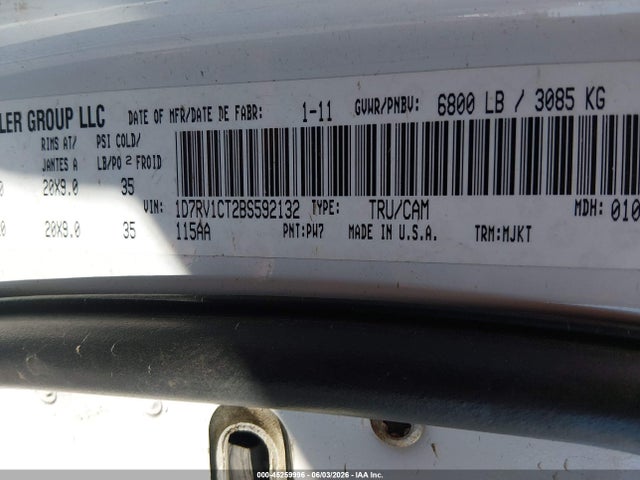 Aukcja sprzedaży 2011 Ram Ram 1500 Slt, vin: 1D7RV1CT2BS592132, numer aukcji: 45259996