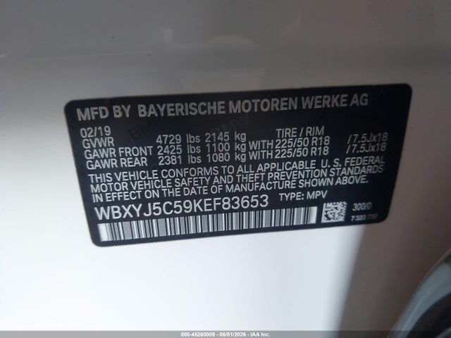 BMW X2 Xdrive28i 2019 WBXYJ5C59KEF83653 Image 9