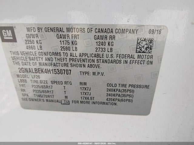 Chevrolet EQUINOX LS 2017 2GNALBEK4H1530707 Image 9