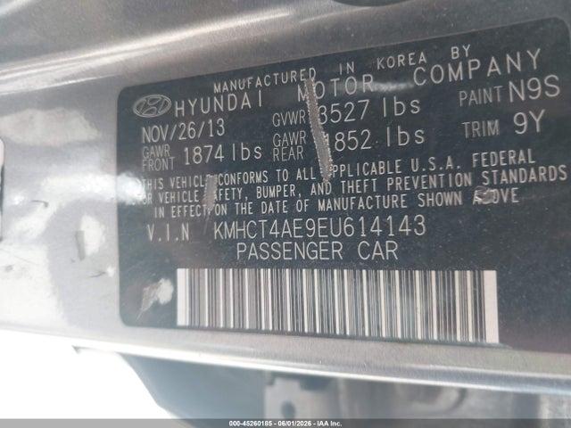 Aukcja sprzedaży 2014 Hyundai Accent Gls, vin: KMHCT4AE9EU614143, numer aukcji: 45260185