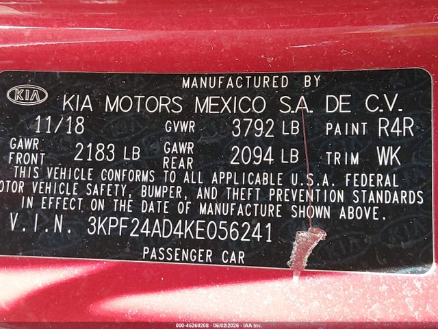 KIA Forte Lxs 2019 3KPF24AD4KE056241 Image 9