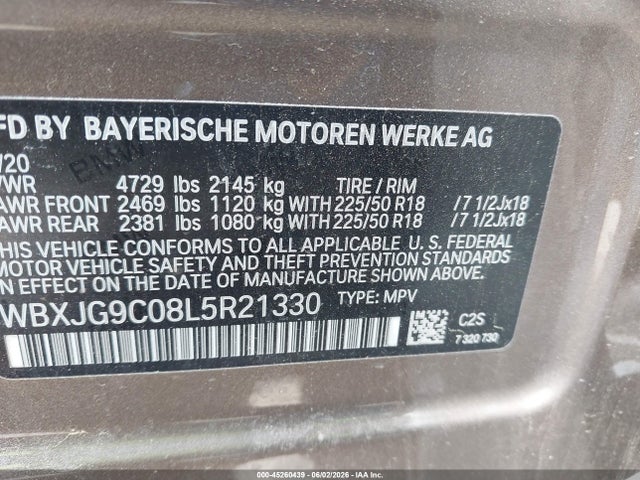 Aukcja sprzedaży 2020 Bmw X1 Xdrive28i, vin: WBXJG9C08L5R21330, numer aukcji: 45260439