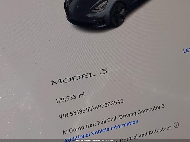 Tesla Model 3 Rear-wheel Drive 2023 5YJ3E1EA8PF383543 Image 16