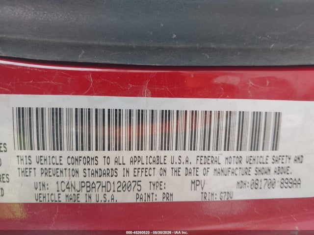 1C4NJPBA7HD120075 Jeep Patriot Sport Se Fwd