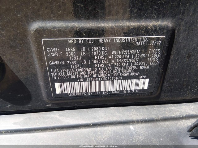 Продаж на аукціоні авто 2013 Subaru Outback 2.5i Limited, vin: 4S4BRCLC6D3265673, номер лоту: 45260621