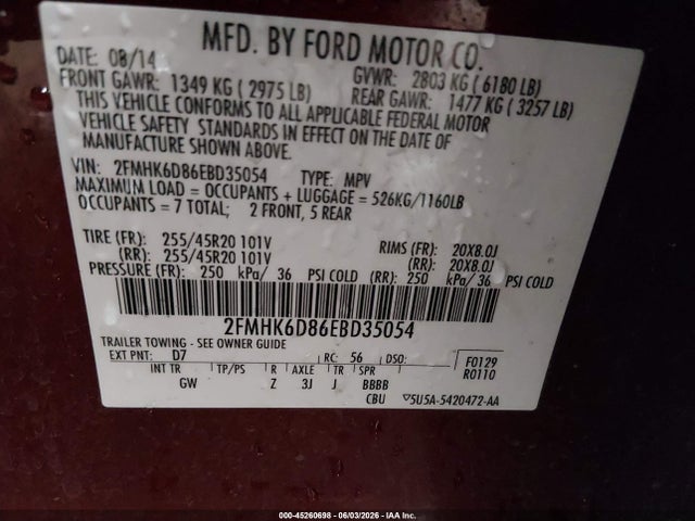 Ford Flex Limited 2014 2FMHK6D86EBD35054 Image 9