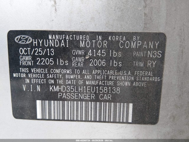 Продажа на аукционе авто 2014 Hyundai Elantra Gt, vin: KMHD35LH1EU158138, номер лота: 45260724