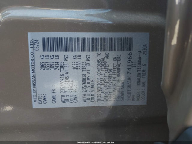 Продажа на аукционе авто 2024 Nissan Rogue Sv Fwd, vin: 5N1BT3BA1RC741966, номер лота: 45260783