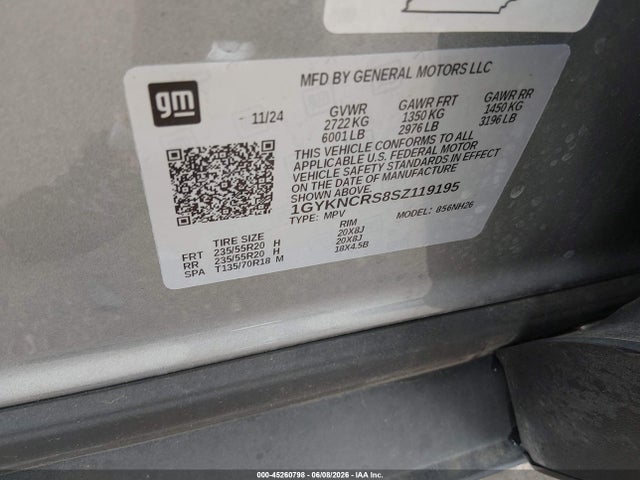 Продаж на аукціоні авто 2025 Cadillac Xt5 Fwd Premium Luxury, vin: 1GYKNCRS8SZ119195, номер лоту: 45260798