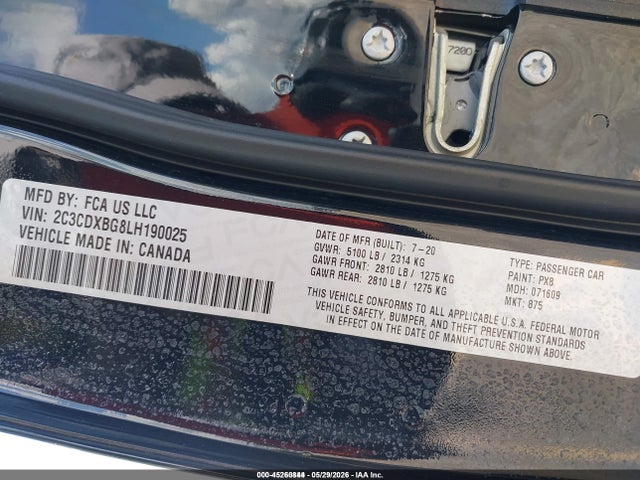Dodge Charger Sxt Rwd 2020 2C3CDXBG8LH190025 Image 9