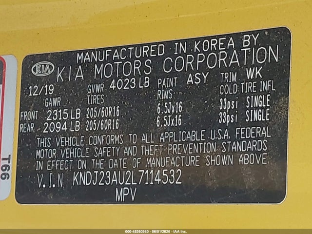 KIA SOUL LX 2020 KNDJ23AU2L7114532 Image 9