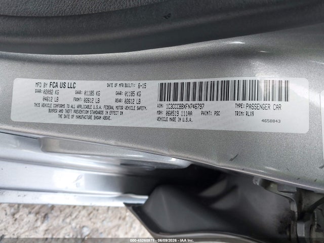 2015 Chrysler 200 S მანქანა იყიდება აუქციონზე, vin: 1C3CCCBBXFN746797, აუქციონის ნომერი: 45260971