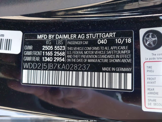 Mercedes-Benz CLS 450 2019 WDD2J5JB7KA028237 Image 9
