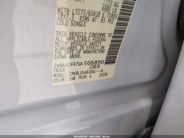 1N6AA1F47GN506890 Nissan Titan Xd Pro-4x Gas