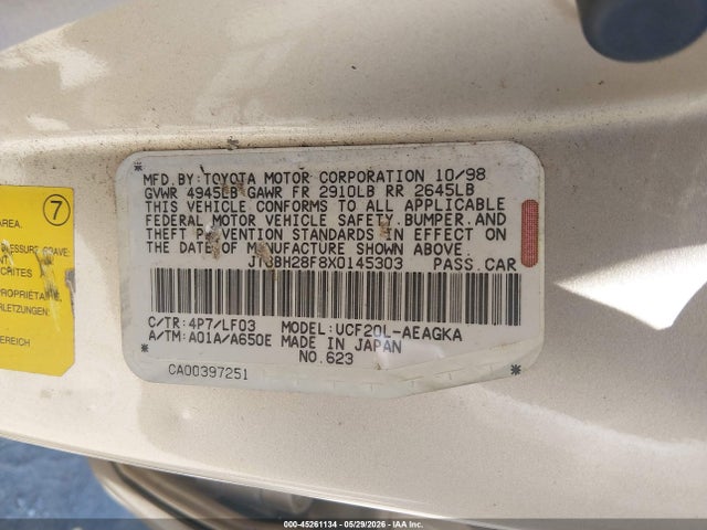 Продажа на аукционе авто 1999 Lexus Ls 400, vin: JT8BH28F8X0145303, номер лота: 45261134