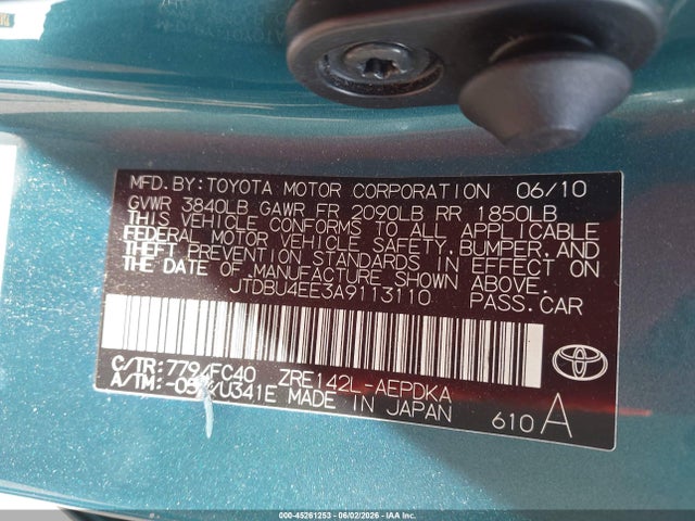 Aukcja sprzedaży 2010 Toyota Corolla Le, vin: JTDBU4EE3A9113110, numer aukcji: 45261253