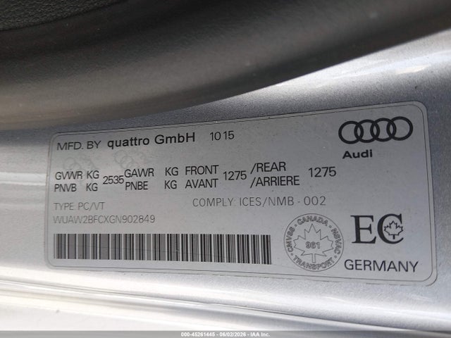 WUAW2BFCXGN902849 Audi Rs 7 4.0t Prestige