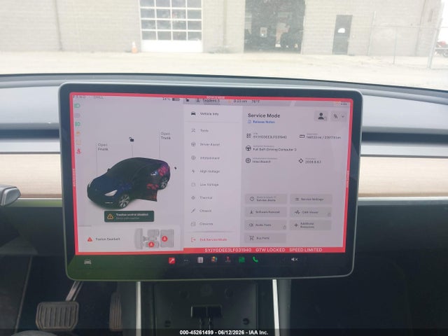 2020 Tesla Model Y Long Range Dual Motor All-wheel Drive მანქანა იყიდება აუქციონზე, vin: 5YJYGDEE3LF031940, აუქციონის ნომერი: 45261499