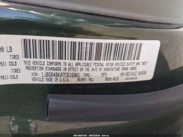 Продажа на аукционе авто 2007 Jeep Grand Cherokee Laredo/columbia/freedom, vin: 1J8GR48K07C616901, номер лота: 45261547