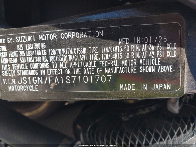 Suzuki GSX-R600 2025 JS1GN7FA1S7101707 Image 10